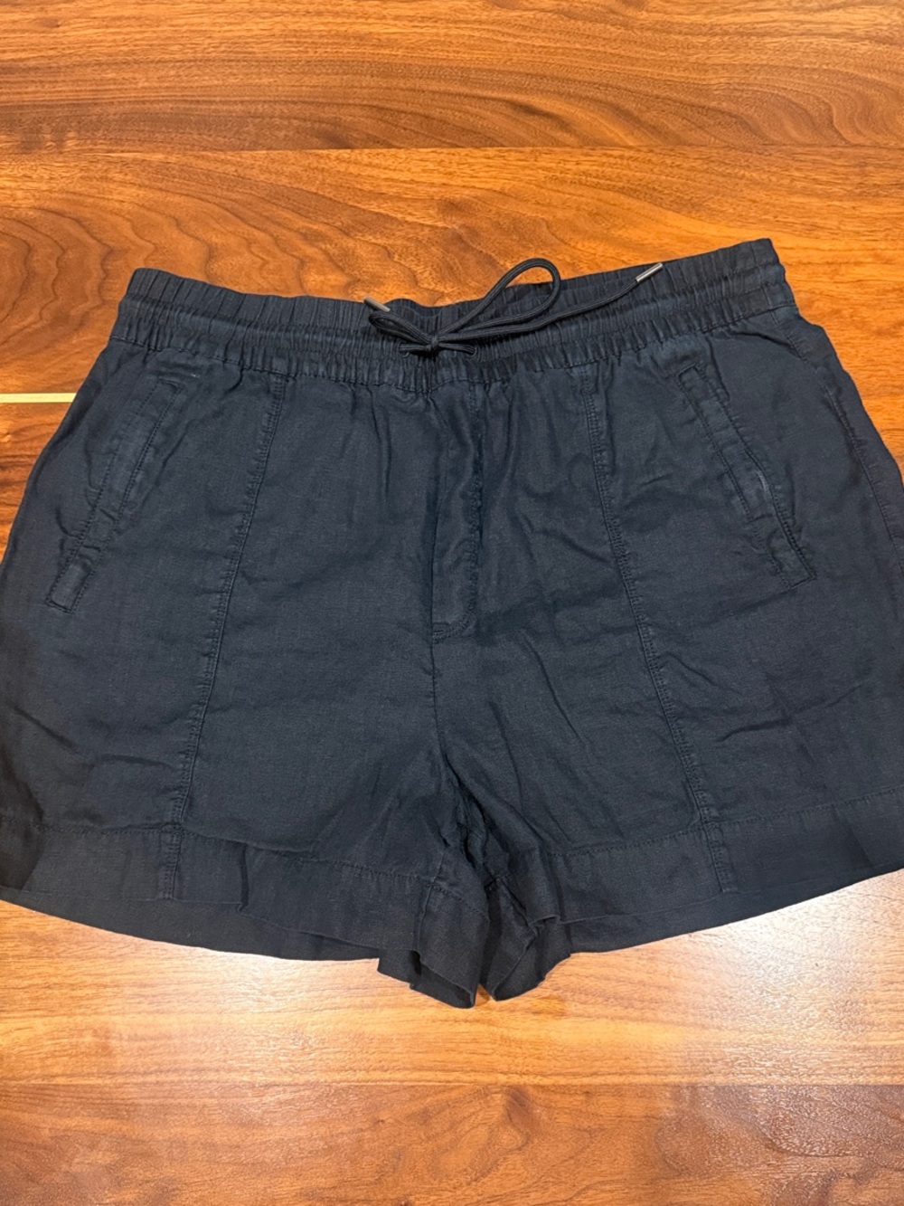 Athleta Black Elastic-Waist Drawstring Athletic Shorts